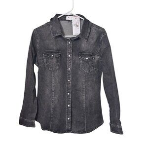 Ettelo Denim Collection Jean Shirt SZ S ~ NWT Black